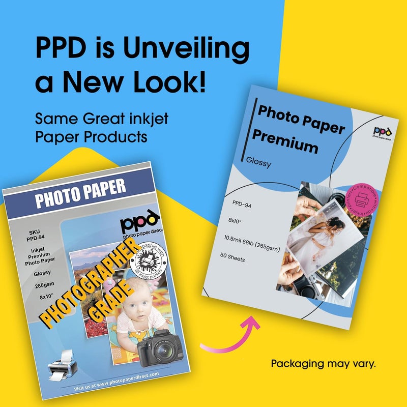 PPD Glossy Photo Paper for Inkjet Printer, 8 x 10" Premium Quality Printable Sheets for Custom Picture, Professional Photographic Instant Dry For with Normal, Dye or Pigment Ink (50 Pack/255 gsm) - Image 2